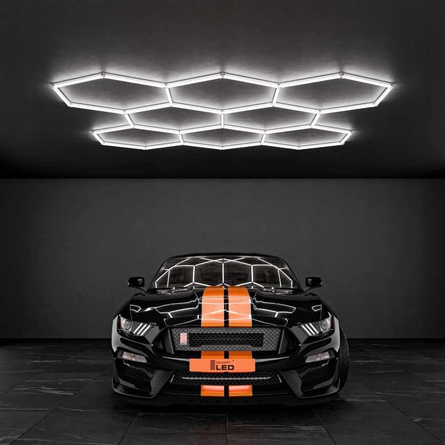 LED stropna svetilka HEXAGON LED/280W/85-265V 6500K 313x298 cm CRI 90 IP54 bela