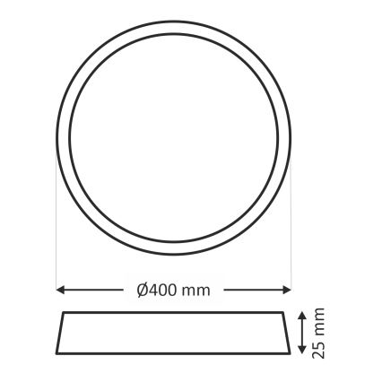 LED stropna svetilka LED/32W/230V 3000/4000/6500K premer 40 cm bež