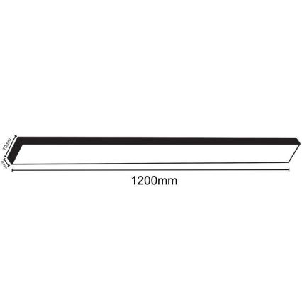 LED Stropna svetilka LED/32W/230V 4000K 120x7 cm črna