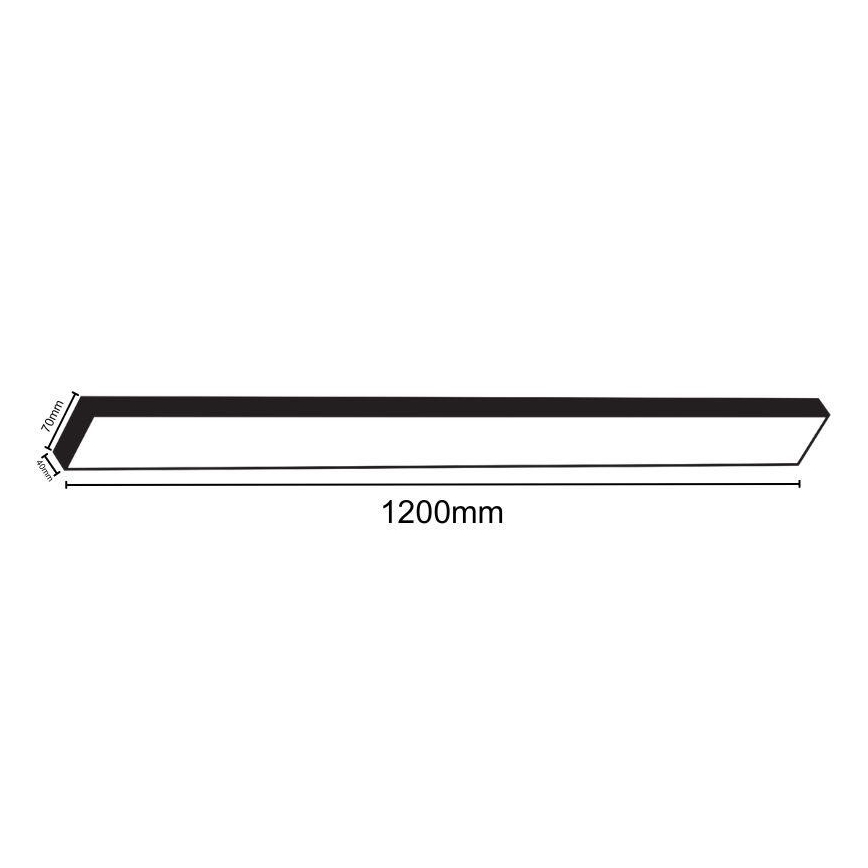LED Stropna svetilka LED/32W/230V 4000K 120x7 cm črna