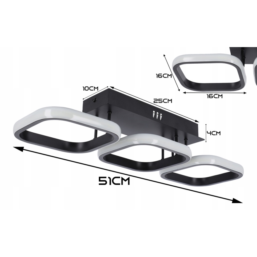 LED stropna svetilka LED/33W/230V črna