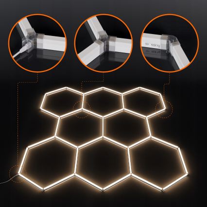 LED stropno svetilo HEXAGON LED/350W/85-265V 4000K 313x298 cm CRI 90 IP44 belo