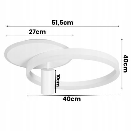 LED stropna svetilka LED/38W/230V + 1xGU10/30W bela
