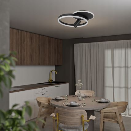 LED stropna svetilka LED/38W/230V + 1xGU10/30W črna