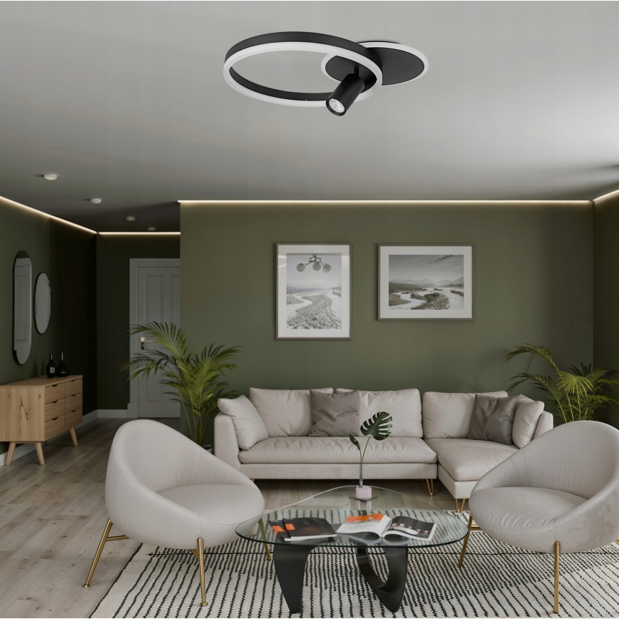 LED stropna svetilka LED/38W/230V + 1xGU10/30W črna