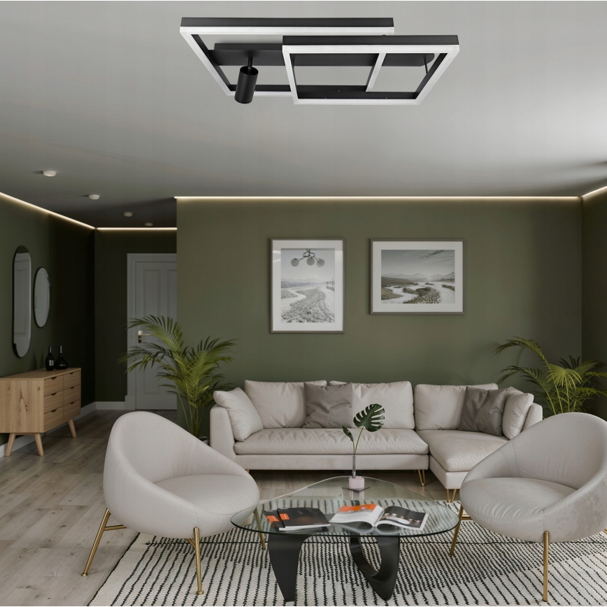 LED stropna svetilka LED/38W/230V + 1xGU10/30W črna