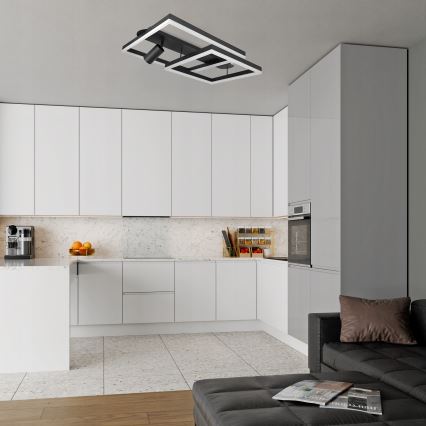 LED stropna svetilka LED/38W/230V + 1xGU10/30W črna