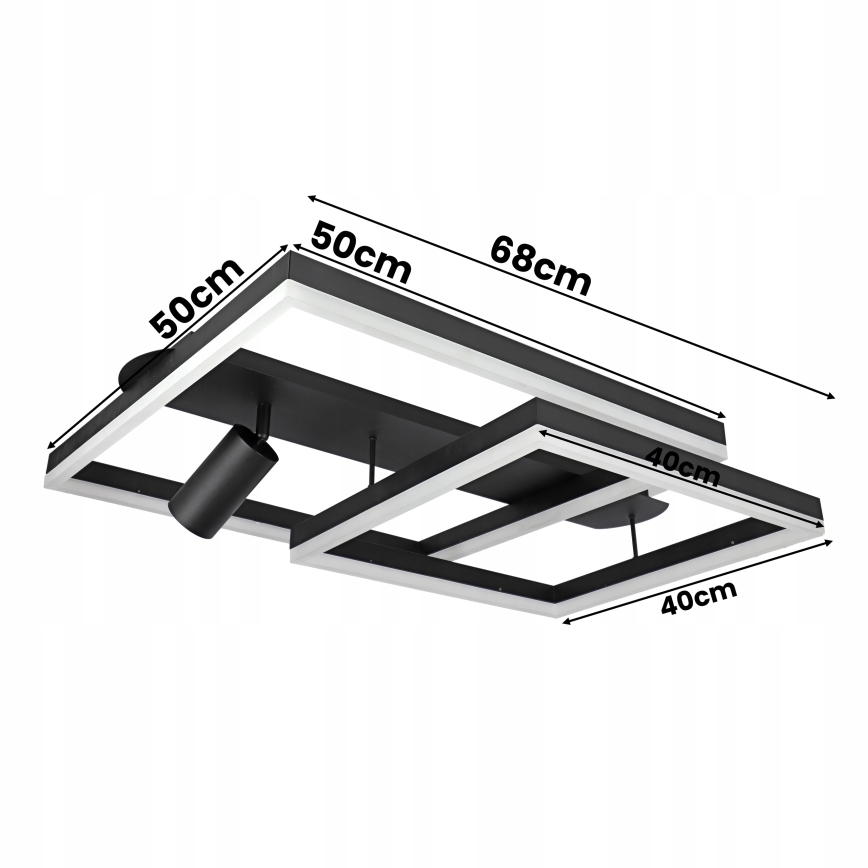 LED stropna svetilka LED/38W/230V + 1xGU10/30W črna