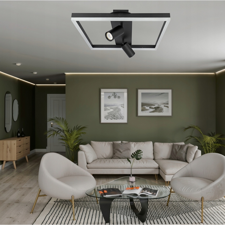 LED stropna svetilka LED/38W/230V + 2xGU10/30W črna