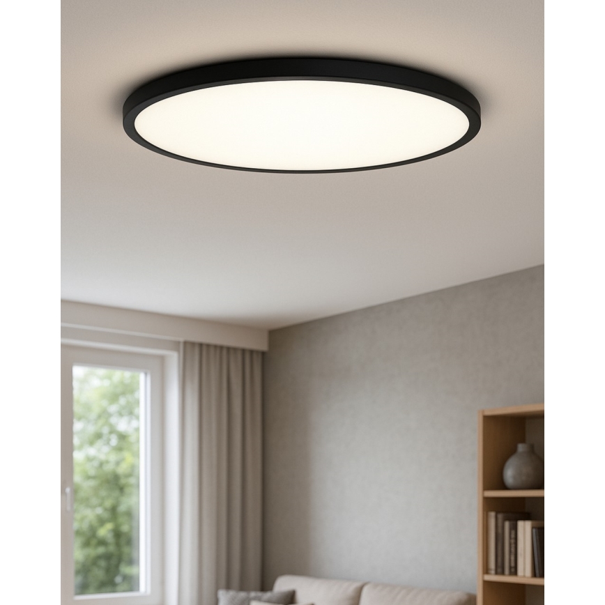 LED stropna svetilka LED, 40 W, 230 V, 3000/4000/6500 K (nastavljiva), premer 50 cm, črna
