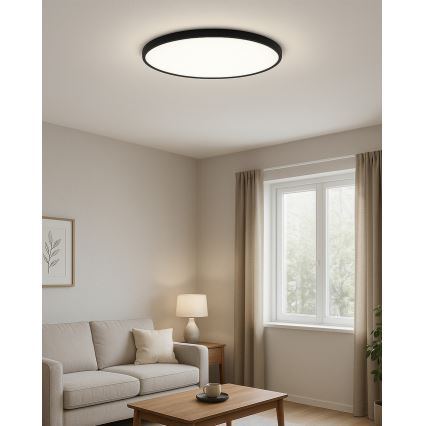 LED stropna svetilka LED, 40 W, 230 V, 3000/4000/6500 K (nastavljiva), premer 50 cm, črna