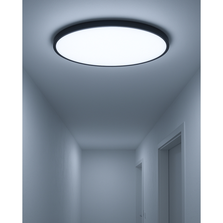 LED stropna svetilka LED, 40 W, 230 V, 3000/4000/6500 K (nastavljiva), premer 50 cm, črna