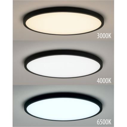 LED stropna svetilka LED, 40 W, 230 V, 3000/4000/6500 K (nastavljiva), premer 50 cm, črna