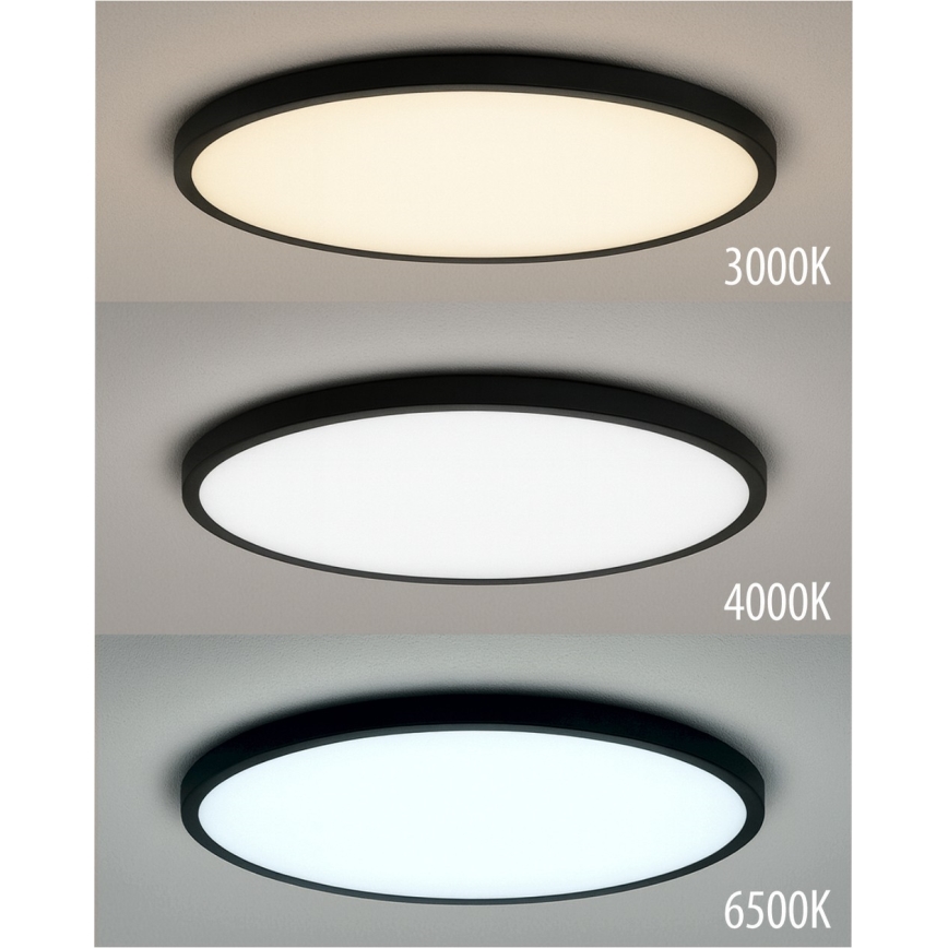LED stropna svetilka LED, 40 W, 230 V, 3000/4000/6500 K (nastavljiva), premer 50 cm, črna