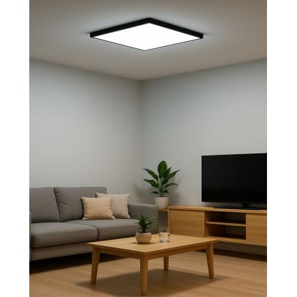 LED stropna svetilka LED/40W/230V 3000/4000/6500K 50x50 cm črna