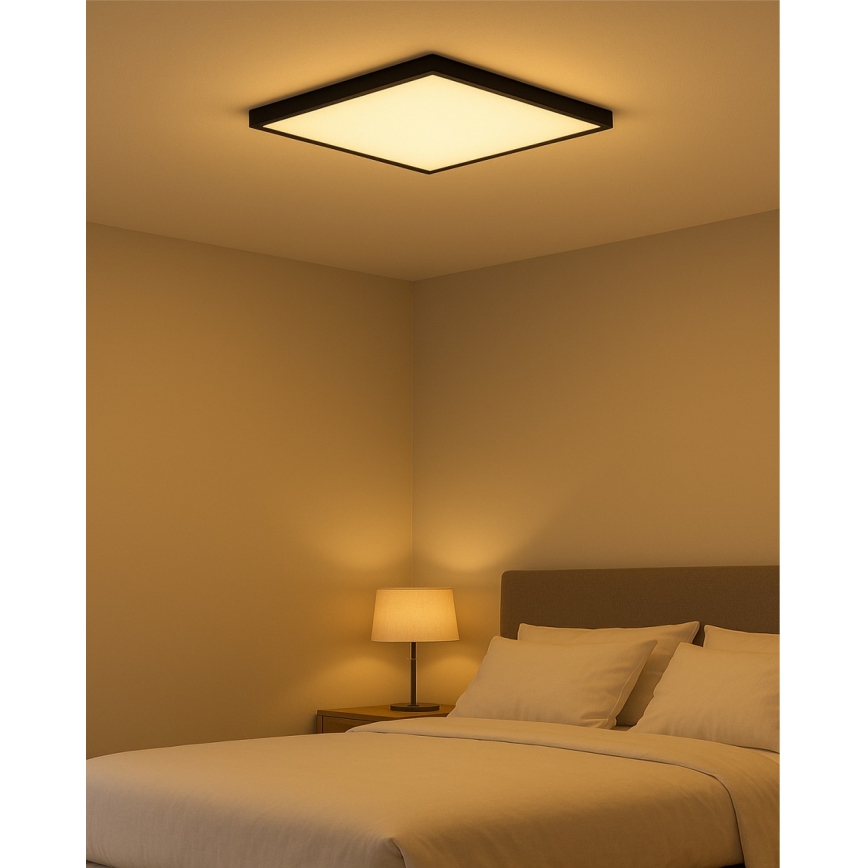 LED stropna svetilka LED/40W/230V 3000/4000/6500K 50x50 cm črna