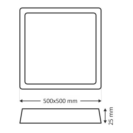 LED stropna svetilka LED/40W/230V 3000/4000/6500K 50x50 cm črna