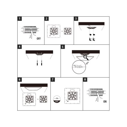 LED stropna svetilka LED/40W/230V 3000/4000/6500K 50x50 cm črna