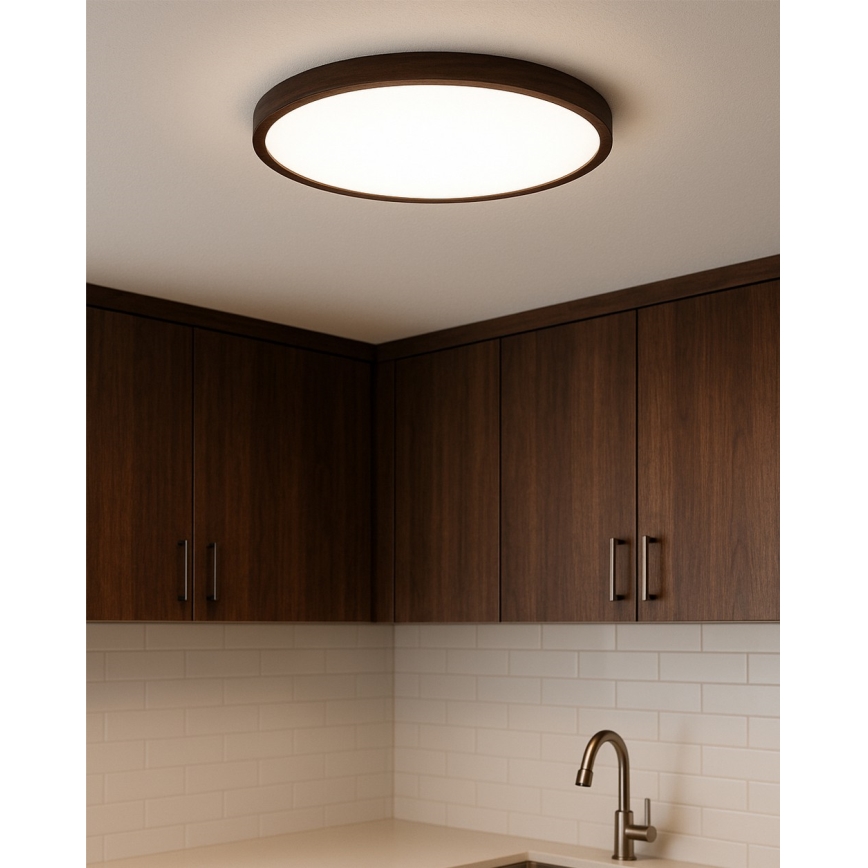 LED stropna svetilka LED/40W/230V 3000/4000/6500K premer 50 cm rjava