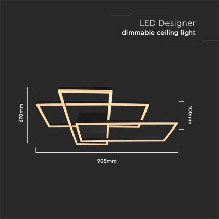 LED Stropna svetilka LED/47W/230V 3000K črna