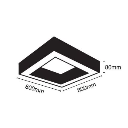 LED Stropna svetilka LED/55W/230V 4000K 80x80 cm