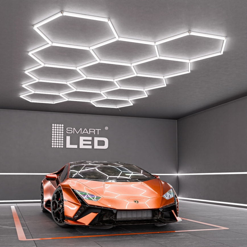 LED stropna svetilka HEXAGON LED/570W/85-265V 6500K 522x298 cm CRI 90 IP44 bela