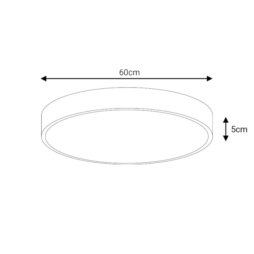 LED Stropna svetilka LED/60W/230V 4000K pr. 60 cm črna
