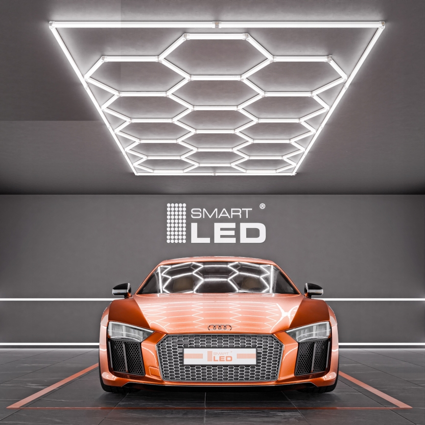 LED stropno svetilo HEXAGON LED/696W/85-265V 6500K 484x243 cm CRI 90 IP44 bela