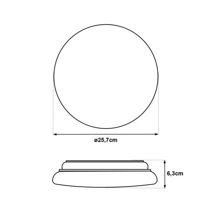 LED stropna svetilka LENA z vgrajenim senzorjem gibanja LED/12W/230V, premer 25,7 cm, bela