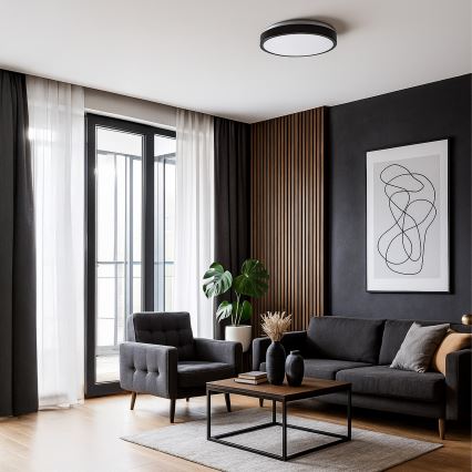 LED stropna svetilka LIBRA LED/15W/230V 4000K Ø 29 cm črna