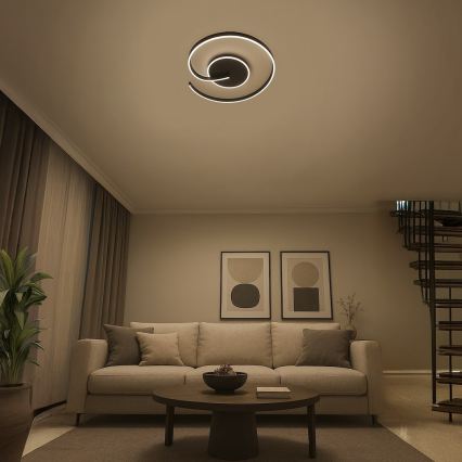 LED stropna svetilka LORENZO LED/22W/230V, premer 50 cm, črna