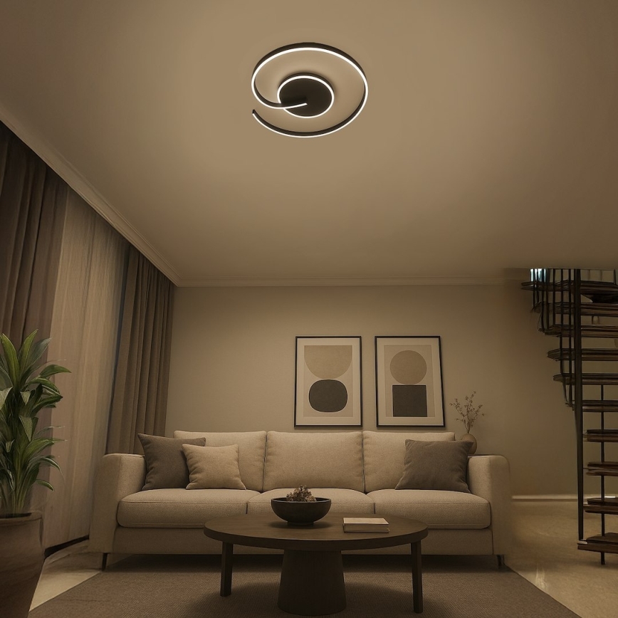 LED stropna svetilka LORENZO LED/22W/230V, premer 50 cm, črna