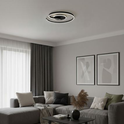 LED stropna svetilka LORENZO LED/22W/230V, premer 50 cm, črna
