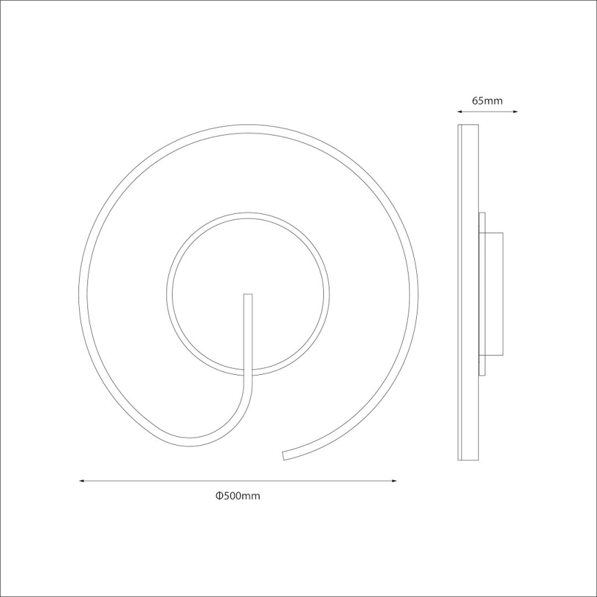 LED stropna svetilka LORENZO LED/22W/230V, premer 50 cm, črna