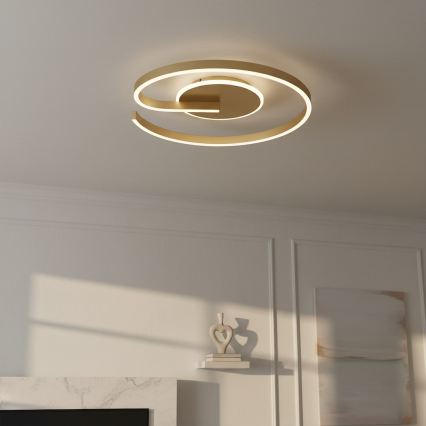 LED stropna svetilka LORENZO LED/22W/230V, premer 50 cm, zlata