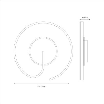 LED stropna svetilka LORENZO LED/22W/230V, premer 50 cm, zlata