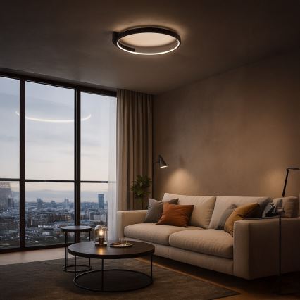 LED stropna svetilka LUNA LED/18W/230V premer 42,5 cm črna