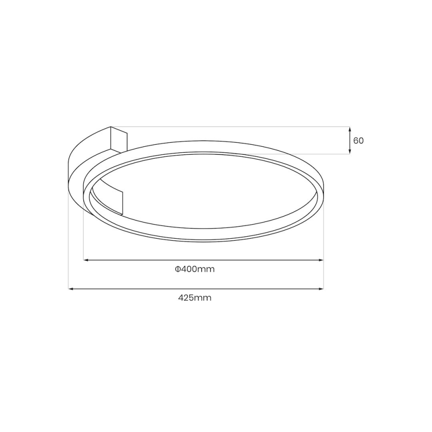 LED stropna svetilka LUNA LED/18W/230V premer 42,5 cm črna