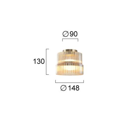 LED stropna svetilka LUXE LED/12W/230V, premer 14,8 cm, iz medenine
