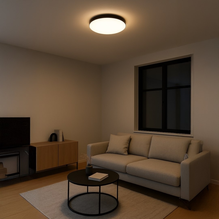 LED stropna svetilka MAYA LED/36W/230V, premer 50 cm, črna