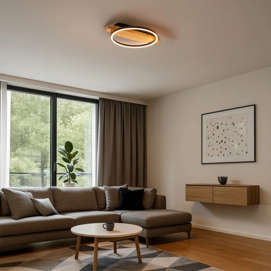 LED stropna svetilka MELISA LED/12W/230V 30x40 cm borovica