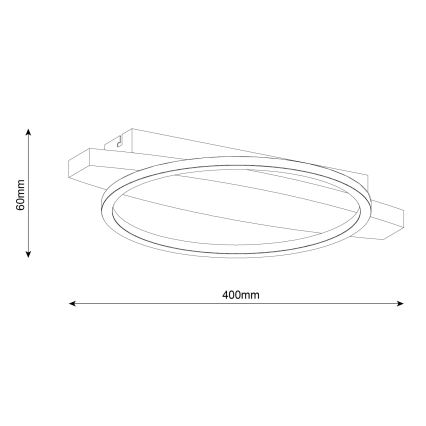 LED stropna svetilka MELISA LED/12W/230V 30x40 cm borovica