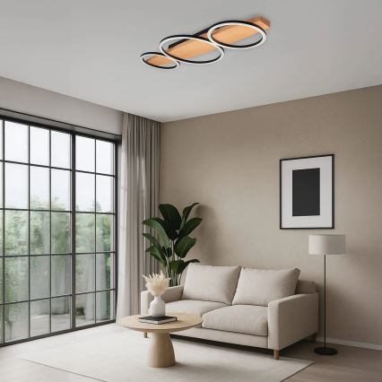 LED stropna svetilka MELISA LED/28W/230V 26,5x70 cm borovina
