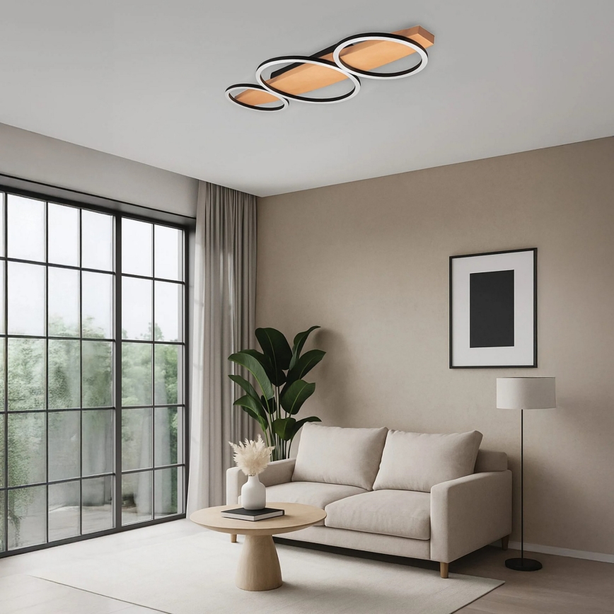 LED stropna svetilka MELISA LED/28W/230V 26,5x70 cm borovina