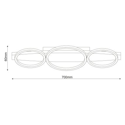 LED stropna svetilka MELISA LED/28W/230V 26,5x70 cm borovina