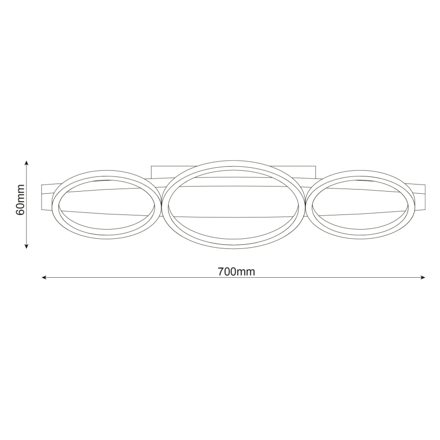 LED stropna svetilka MELISA LED/28W/230V 26,5x70 cm borovina
