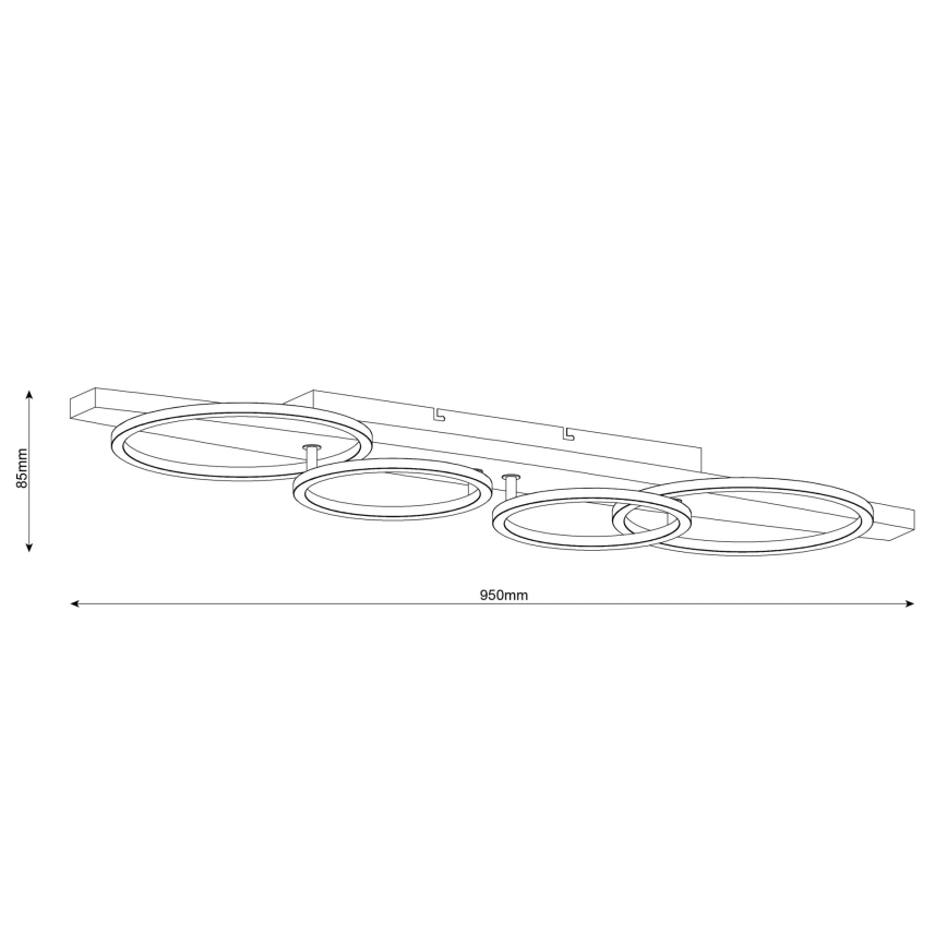 LED stropna svetilka MELISA LED/35W/230V 26,5x95 cm borovina