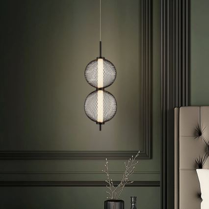 LED Stropna svetilka na vrvici PUMA LED/10W/230V premer 14 cm črna