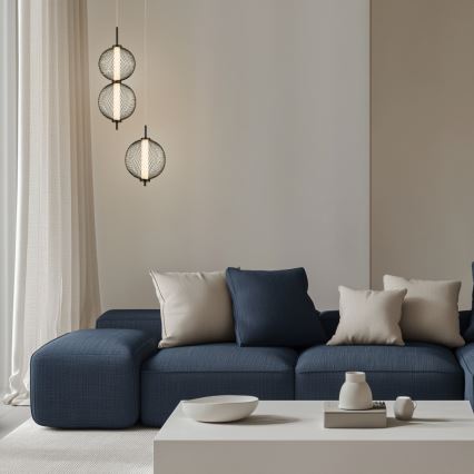 LED Stropna svetilka na vrvici PUMA LED/10W/230V premer 14 cm črna