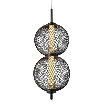 LED Stropna svetilka na vrvici PUMA LED/10W/230V premer 14 cm črna
